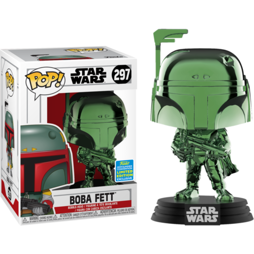 Star Wars - Boba Fett Green Chrome #297 Pop! Vinyl (2019 Summer Convention Exclusive)