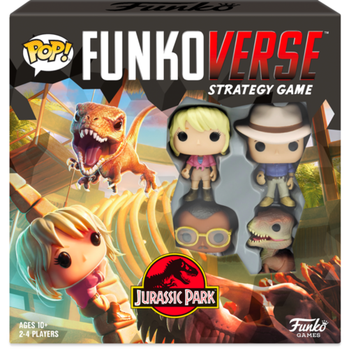 Jurassic Park - Ellie Sattler, Alan Grant, Ray Arnold & Velociraptor Pop! Funkoverse Strategy Game 4-Pack