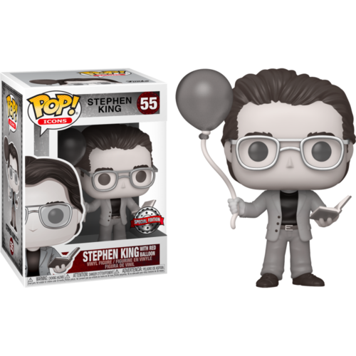 Stephen King - Stephen King with Red Balloon Black & White #55 Pop! Vinyl