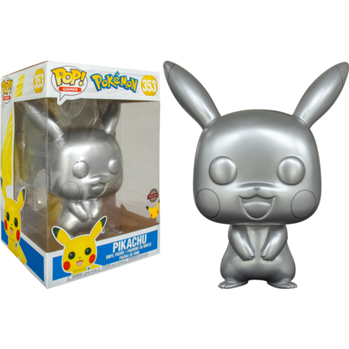 Pokemon - Pikachu Silver Metallic 25th Anniversary 10" Pop! Vinyl