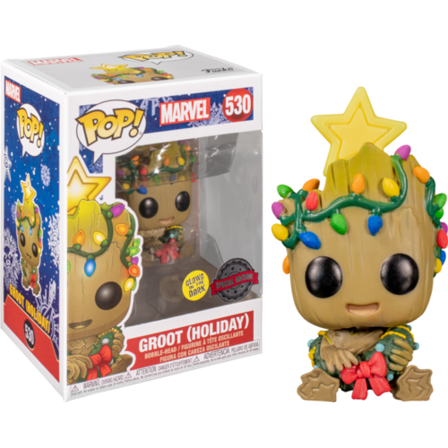 Guardians of the Galaxy - Holiday Baby Groot with Christmas Lights Glow in the Dark #530 Pop! Vinyl