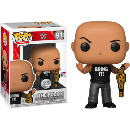 WWE - The Rock w/Championship Belt Metallic US Exclusive #91 Pop! Vinyl