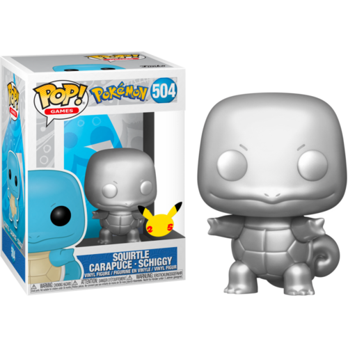 Pokemon - Squirtle Silver Meetallic 25th Anniversary US Exclusive Pop! Vinyl #504