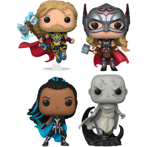 Thor 4: Love and Thunder - Thor, Mighty Thor, Valkyrie & Gorr US Exclusive Pop! 4-Pack