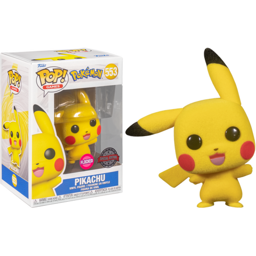 sw Pokemon - Pikachu Waving Flocked US Exclusive #553 Pop! Vinyl