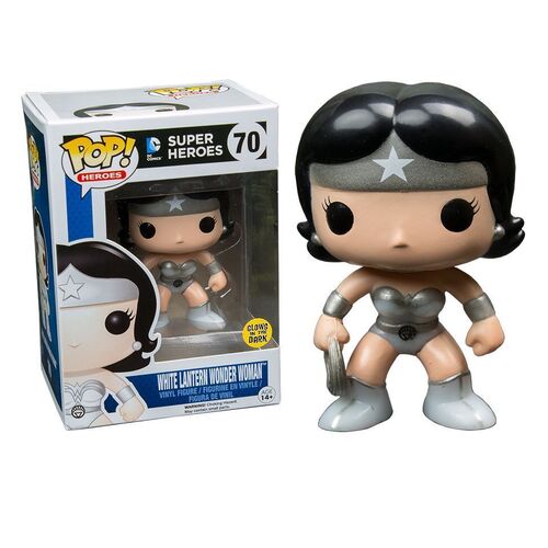 (SW) EXCLUSIVE DC COMICS GLOW WHITE LANTERN WONDER WOMAN 3.75" POP VINYL FIGURE FUNKO