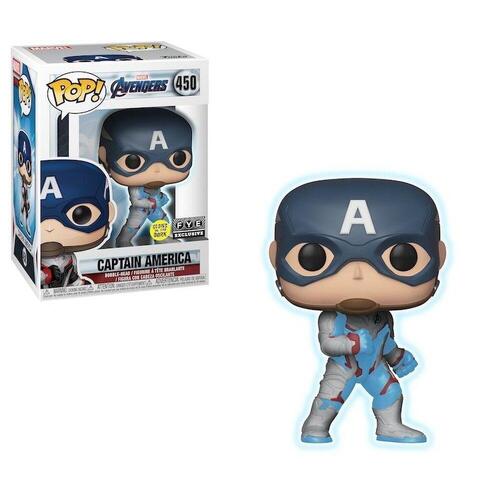 (SW) Funko Avengers 4: Endgame - GLOW Captain America (Team Suit) Pop! Vinyl Figure #450