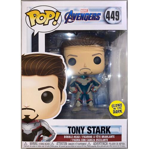 (SW) Funko Pop Avengers Endgame Tony Stark Unmasked Iron Man Glow in The Dark Target Exclusive 449