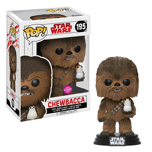 (SW) Star Wars Chewbacca with Porg Flocked Exclusive Pop! Vinyl Figure #195