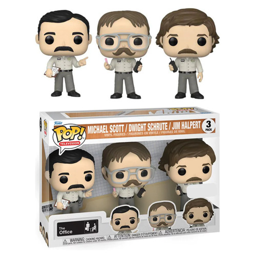 POP! Vinyl The Office - Utica Prank Michael | Dwight | Jim 3 Pack Special Edition