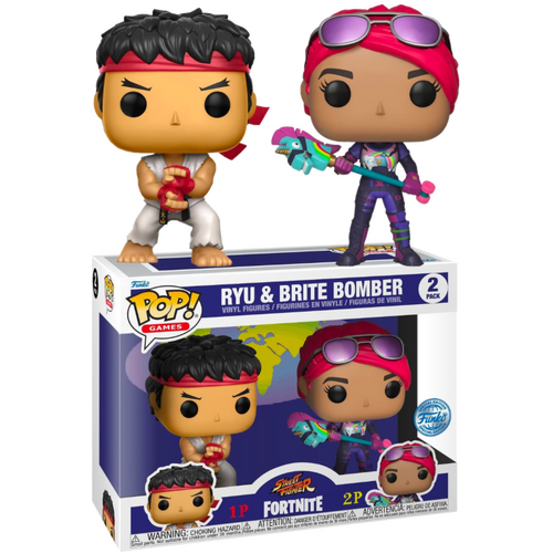 POP! Vinyl Fortnite Street Fighter - Ryu & Brite Bomber 2 Pack