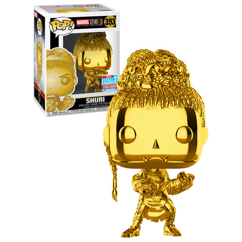 Funko POP! Marvel Studios 10 Years #393 Shuri (Gold Chrome) - Funko 2018 New York Comic Con (NYCC) Limited Edition - New