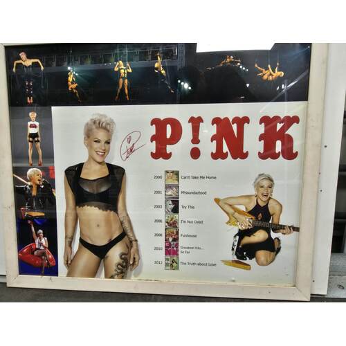 Signed Pink Framed Album Poster *Used Condition