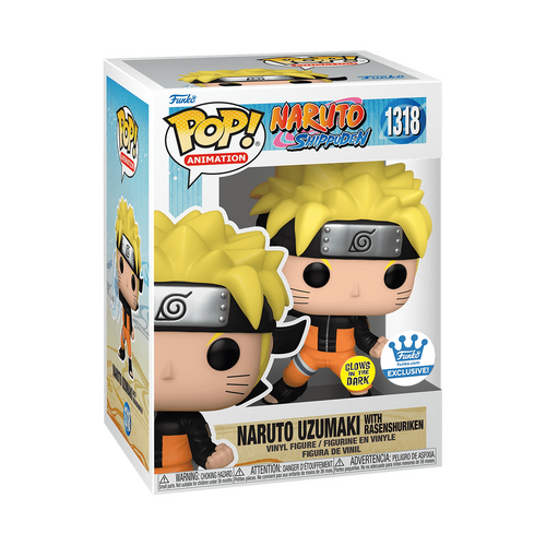 POP! NARUTO UZUMAKI WITH RASENGAN (GLOW) 1318 funko shop exclusive stickered