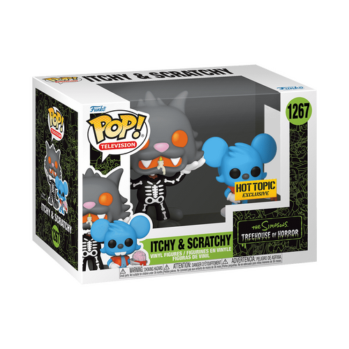 THE SIMPSONS POP! ITCHY & SCRATCHY 1267  hot topic exclusive stickered