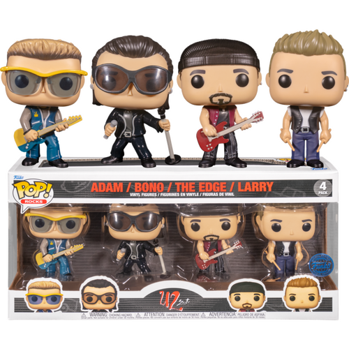 U2 - Zoo TV - Bono, Larry, The Edge & Adam Pop! Vinyl Figure 4-Pack