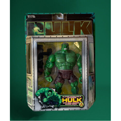 Toy Biz Super Poseable Leaping HULK w/Real Leaping Bungee Cord Vintage in box