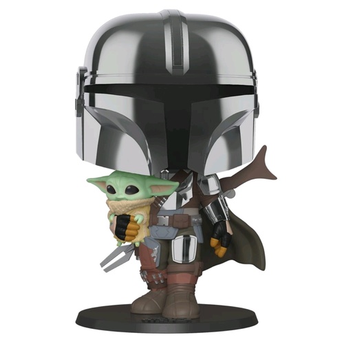 Star Wars: The Mandalorian - Mandalorian with Child Chrome 10" #380 Pop! Vinyl