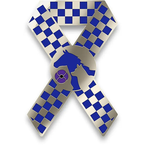 Police Animals Purple poppy ribbon badge