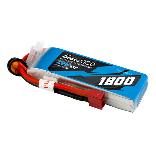 Gens Ace 2S 1800mAh 7.4V 45C Soft Case LiPo Battery (Deans) GEA2S180045D