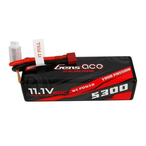 Gens Ace 3S 5300mAh 11.1V 60C Hardcase/Hardwired LiPo Battery (Deans) GEA53003S60D