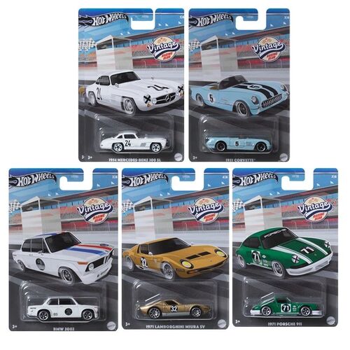 Hot Wheels - Vintage Assortment 5 CARS AS PICTURED HRT81