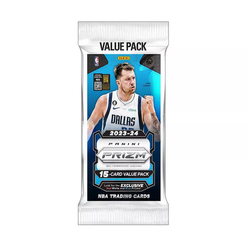 2023-24 Panini NBA Prizm Basketball Trading Card Value Pack in hand FATPACK