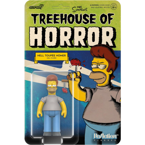 The Simpsons - Hell Toupee Homer ReAction 3.75" Action Figure (Wave 4)