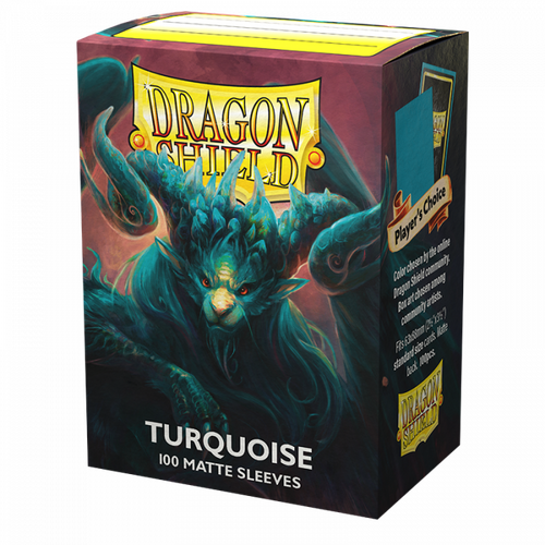 Dragon Shield Sleeves - TURQUOISE MATTE 100 Standard Card Protector