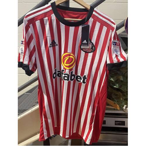 English Football League Championship - SUNDERLAND A.F.C. RED AND WHITE JERSEY - SIZE L
