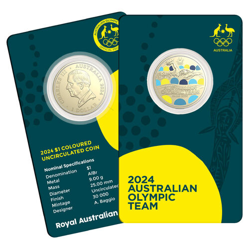 Australian Olympic Team - Uncirculated $1 Coloured Uncirculated Coin 2024