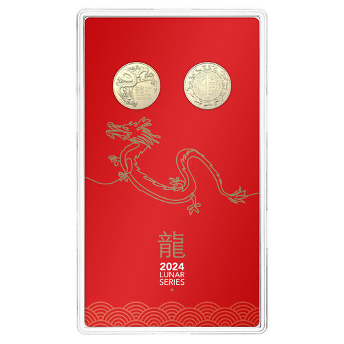 Lunar Year of the Dragon - Two-Coin Set $1 AlBr Uncirculated Coin Set 2024 30,000 mintage