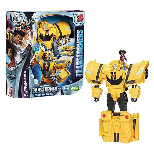 Transformers: EarthSpark Spin Changer Bumblebee and Mo Malto action figures