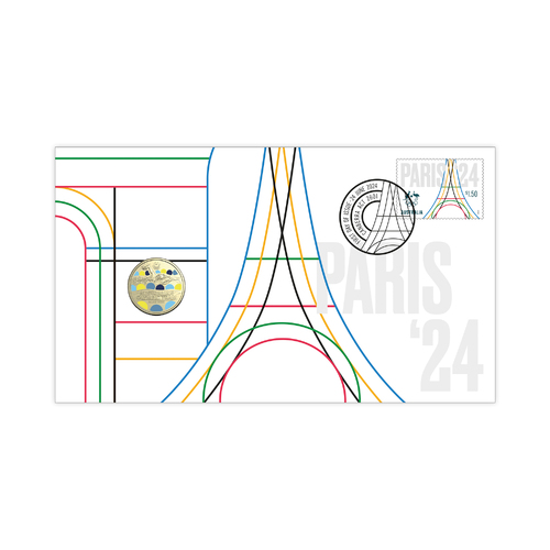 $1 coin Paris 2024 Olympic Games — 2024 Australian Olympic Team Postal Numismatic Cover RAM