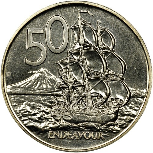 1980 50c New Zealand Fifty Cent Circulated