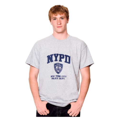 OFFICIALLY LICENSED NYPD Gray Athletic T-Shirt - Size L