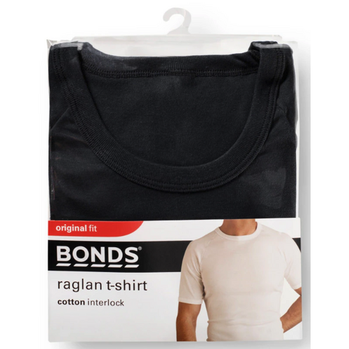 Bonds Original Raglan Tee Black - Size 22/ XXL