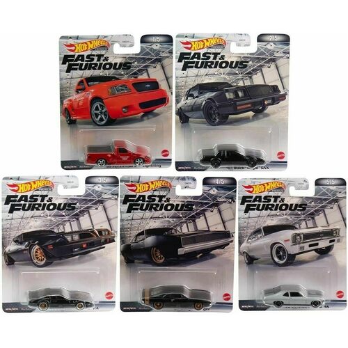 Hot Wheels Premium Fast & Furious 2022 Complete Set of 5 Diecast Vehicles from DMC55