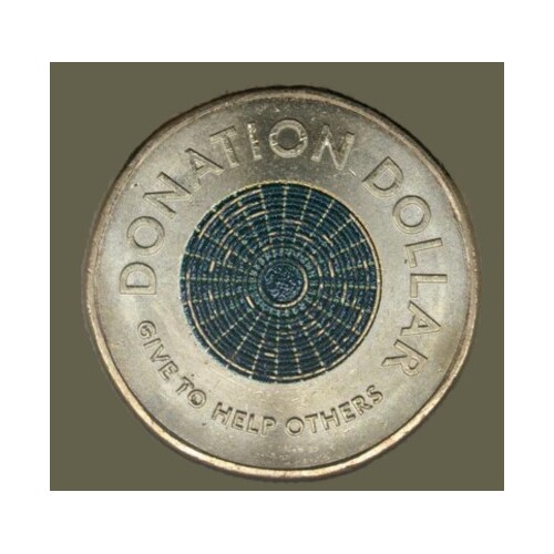 $1 2021 Donation Dollar Lightly Circulated AUS one dollar coin