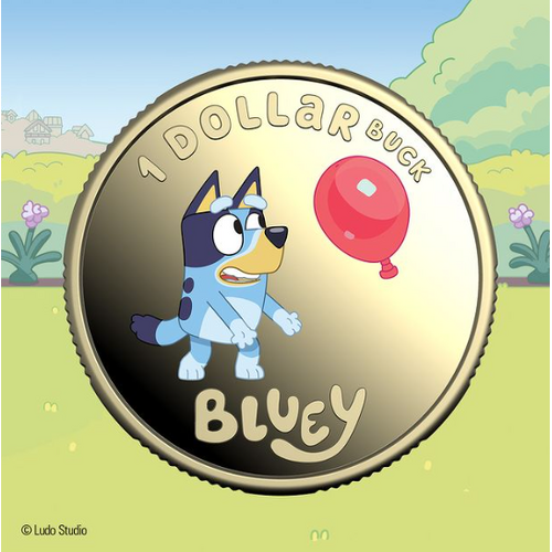 Australia Bluey 2024 $1 COLOURED Blueybucks Uncirculated RARE 10-Coin Collection Aus Dollar Coins