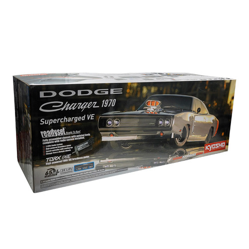 Kyosho 1/10 Fazer Mk2 1970 Dodge Charger Supercharged VE Gray 4WD Electric Car Readyset [34492T1]