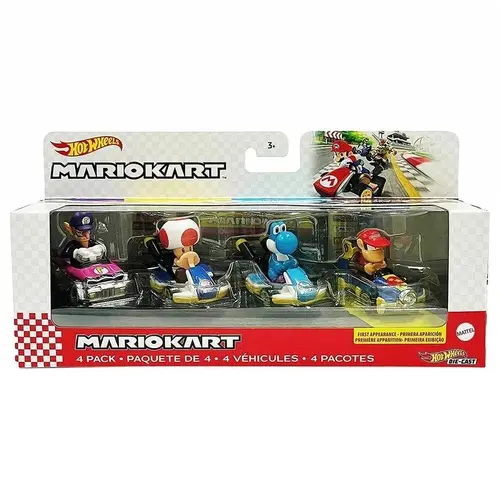 Hot Wheels Mario Kart Character Car 4 Pack