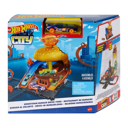 Hot Wheels City Downtown Burger Drive-Thru car set