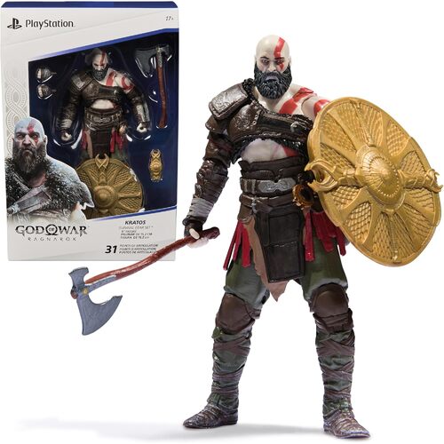 PlayStation God of War Ragnarök, Kratos Action Figure with Accessories