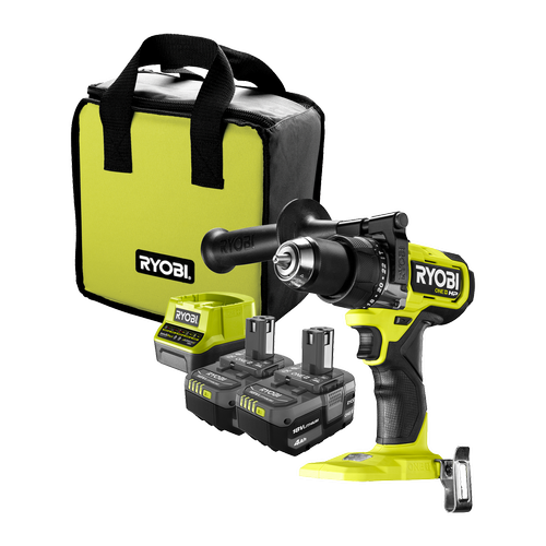 Ryobi 18V ONE+ HP 4.0Ah Brushless Hammer Drill Kit  I/N: 03171522 BATTERYS AND CHARGER WITH BAG