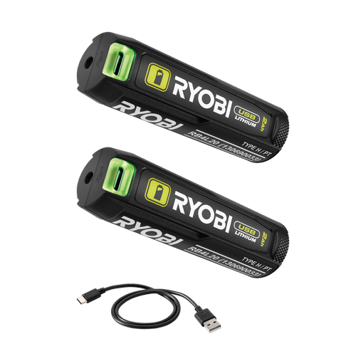 Ryobi 2.0Ah USB Lithium Battery Power Bank RB4L2020 - Twin Pack  I/N: 0585262