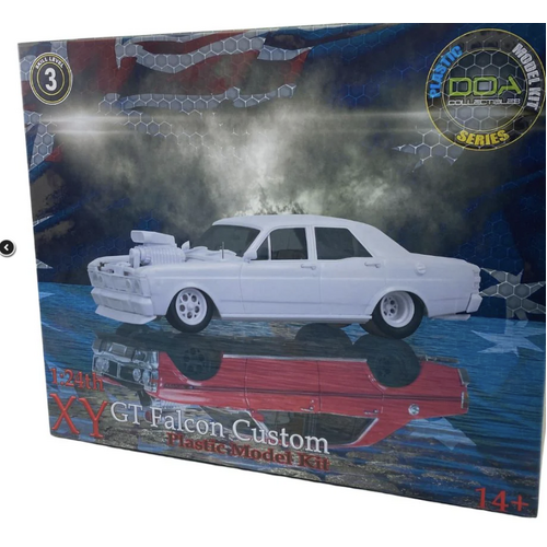 DDA 243K 1/24 Custom Slammed XY GTHO Ford Sealed Body Opening Bonnet with Engine Plastic Model Kit