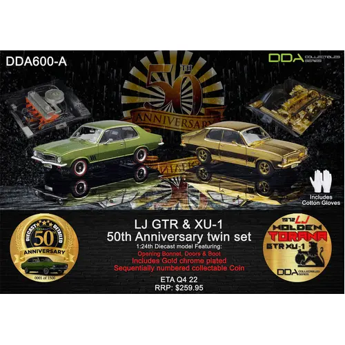 1:24 Holden LJ Torana (50th Anniversary Twin Set) -- DDA Collectibles die cast