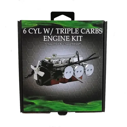 1:24 6-Cylinder Engine w/Triple Carbs + Accessories -- PLASTIC KIT -- DDA