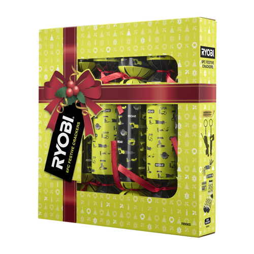 Ryobi 6-Piece Festive christmas Crackers Set gift pack with tools and key rings